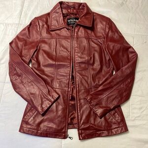 Wilson’s Leather Women's Deep Red Genuine Leather Jacket